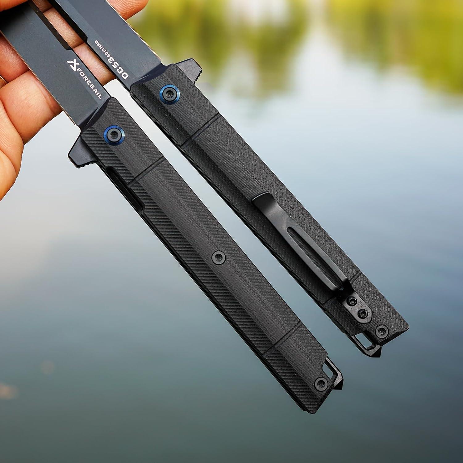 Cuchillo Plegable FORESAIL DC53 con Mango G10 y Rompevidrios