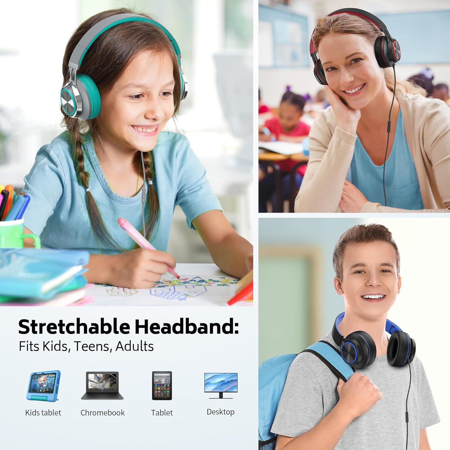 Auriculares con cable MIXCU JrX3 para niños y adolescentes - Paquete de 6