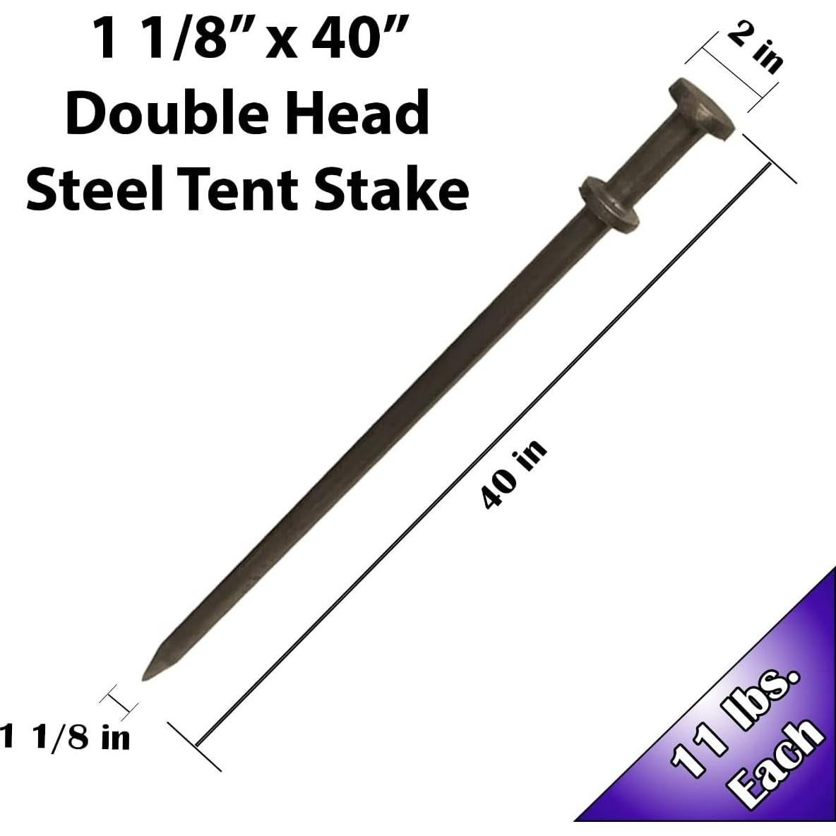 Estacas de Tienda Doble Cabeza Moose Supply 101.6 cm 4-Pack