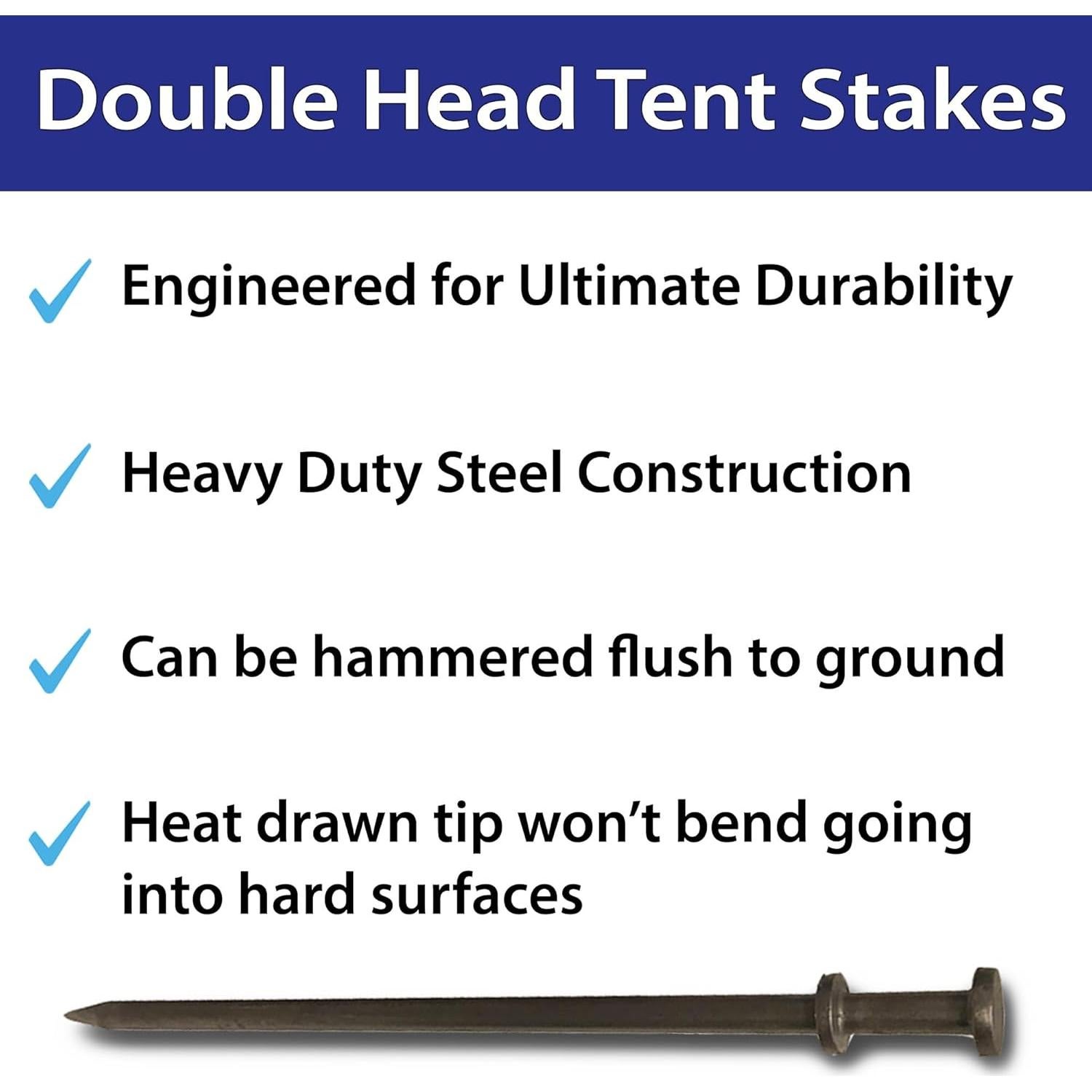 Estacas de Tienda Doble Cabeza Moose Supply 101.6 cm 4-Pack