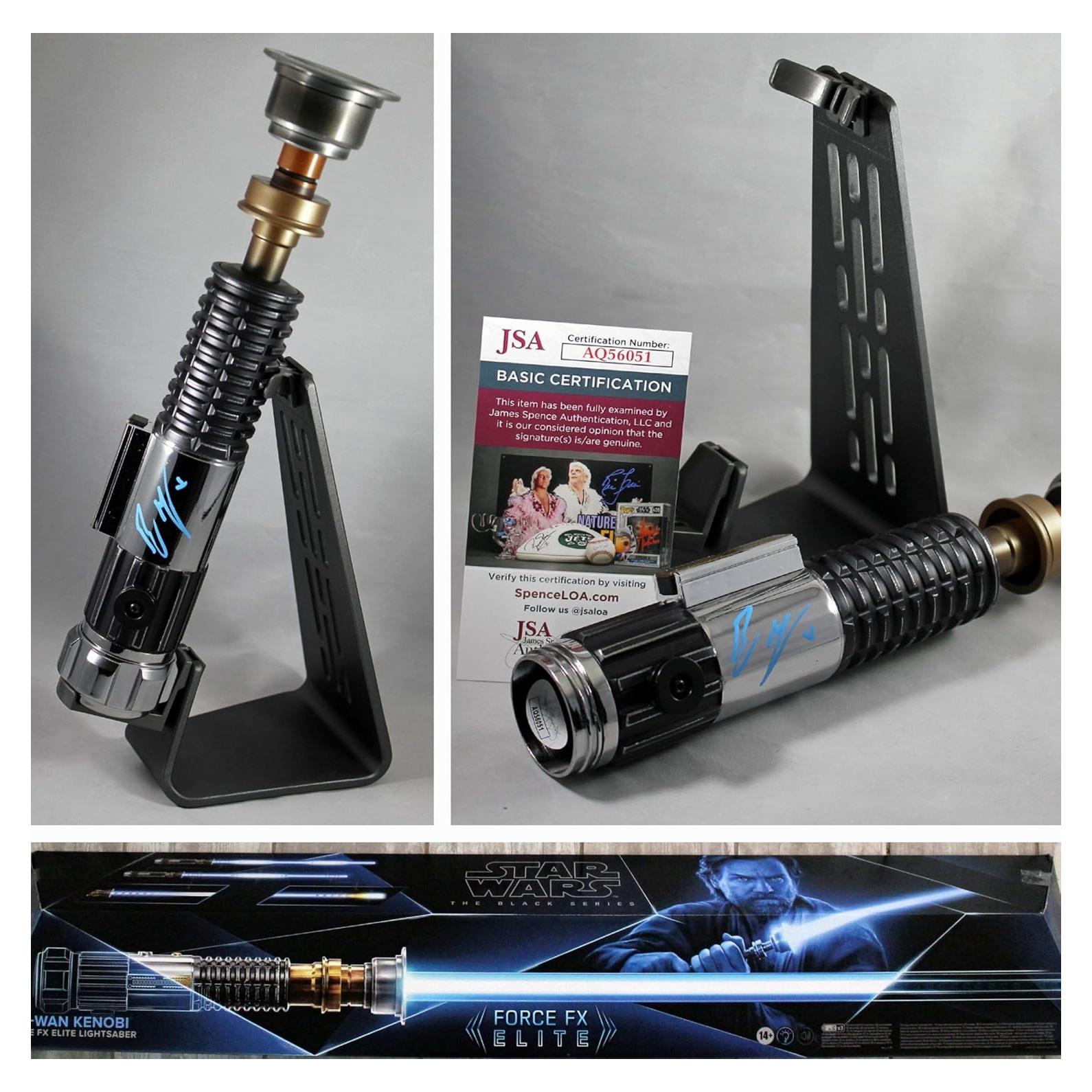 Ewan McGregor Signed Star Wars Obi-Wan Kenobi Black Series Force FX Elite Lightsaber w/JSA COA