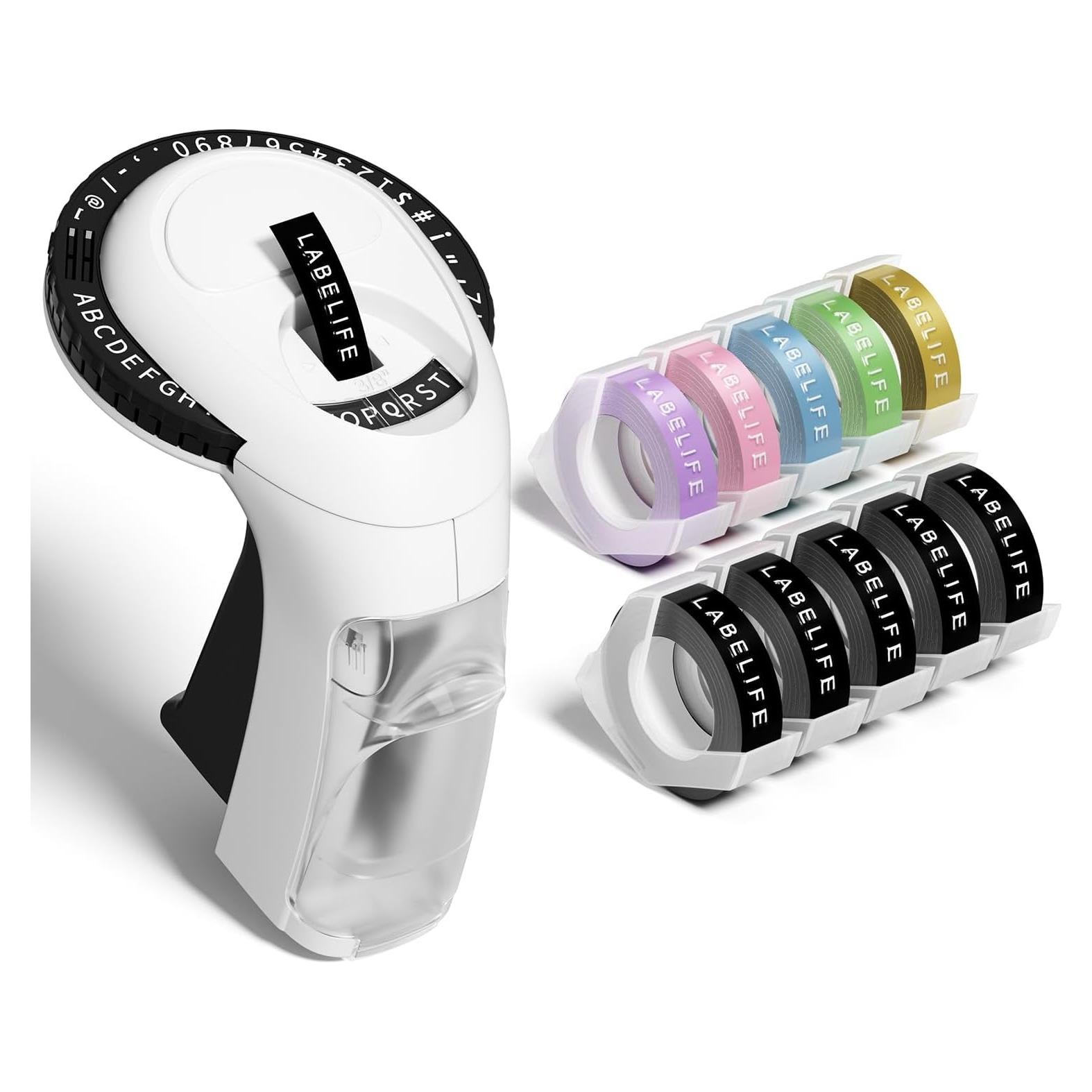 Máquina de Etiquetas en Relieve Labelife Omega S Manual con 10 Cintas