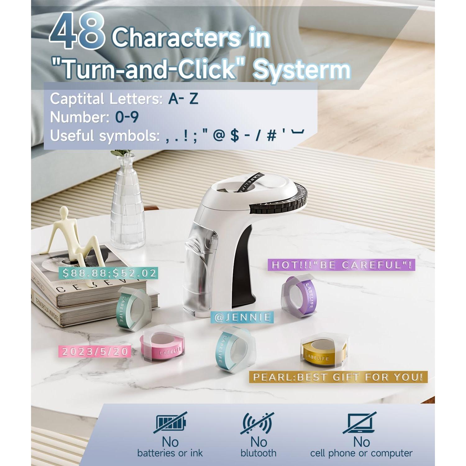 Máquina de Etiquetas en Relieve Labelife Omega S Manual con 10 Cintas