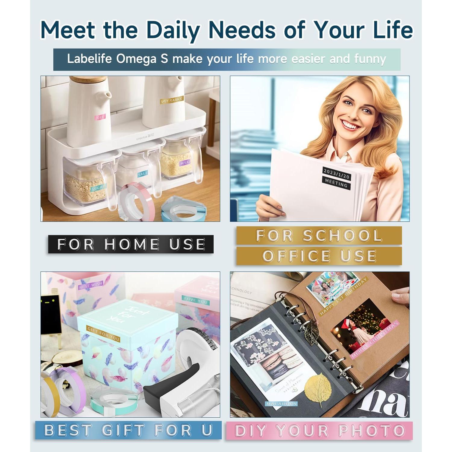 Máquina de Etiquetas en Relieve Labelife Omega S Manual con 10 Cintas