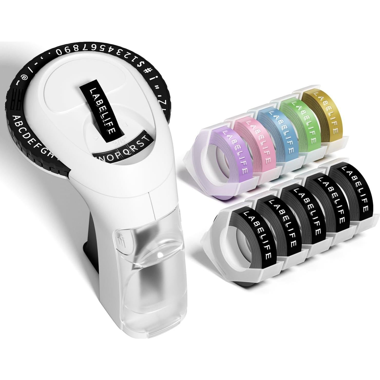 Máquina de Etiquetas en Relieve Labelife Omega S Manual con 10 Cintas