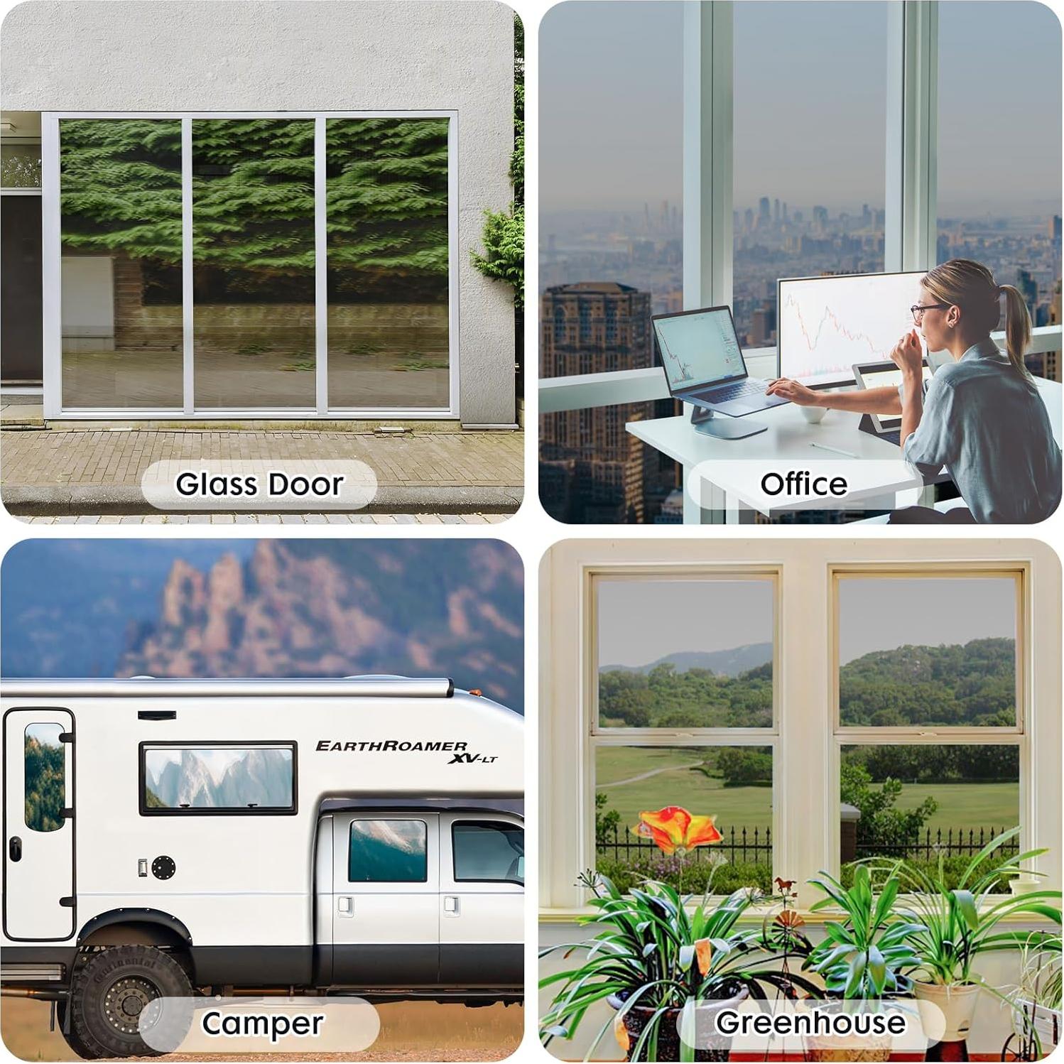 Película de Ventana LUTE Reflectante 44.5x200 cm Privacidad Diurna