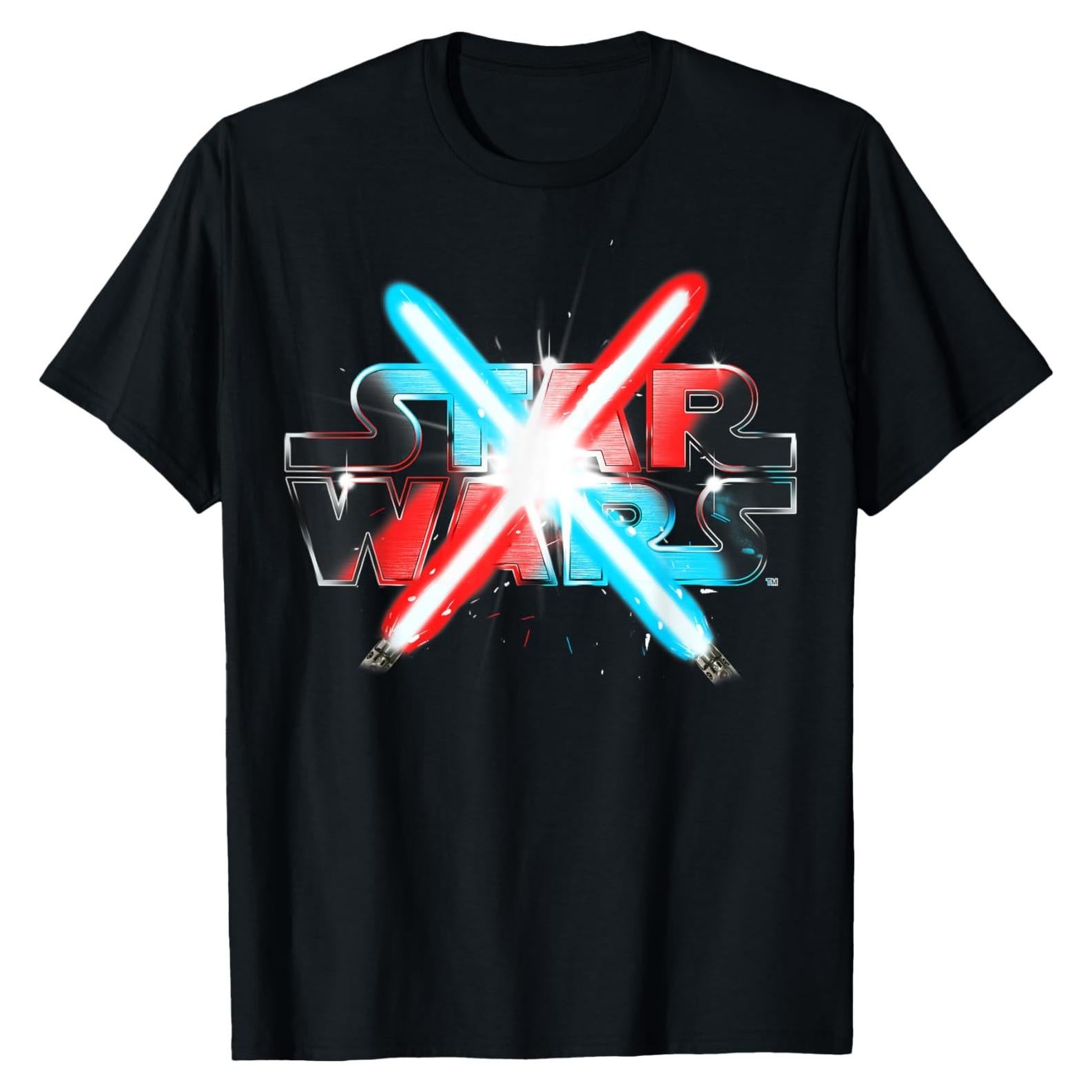 Camiseta Star Wars Sables de Luz Hombre Negro Pequeño