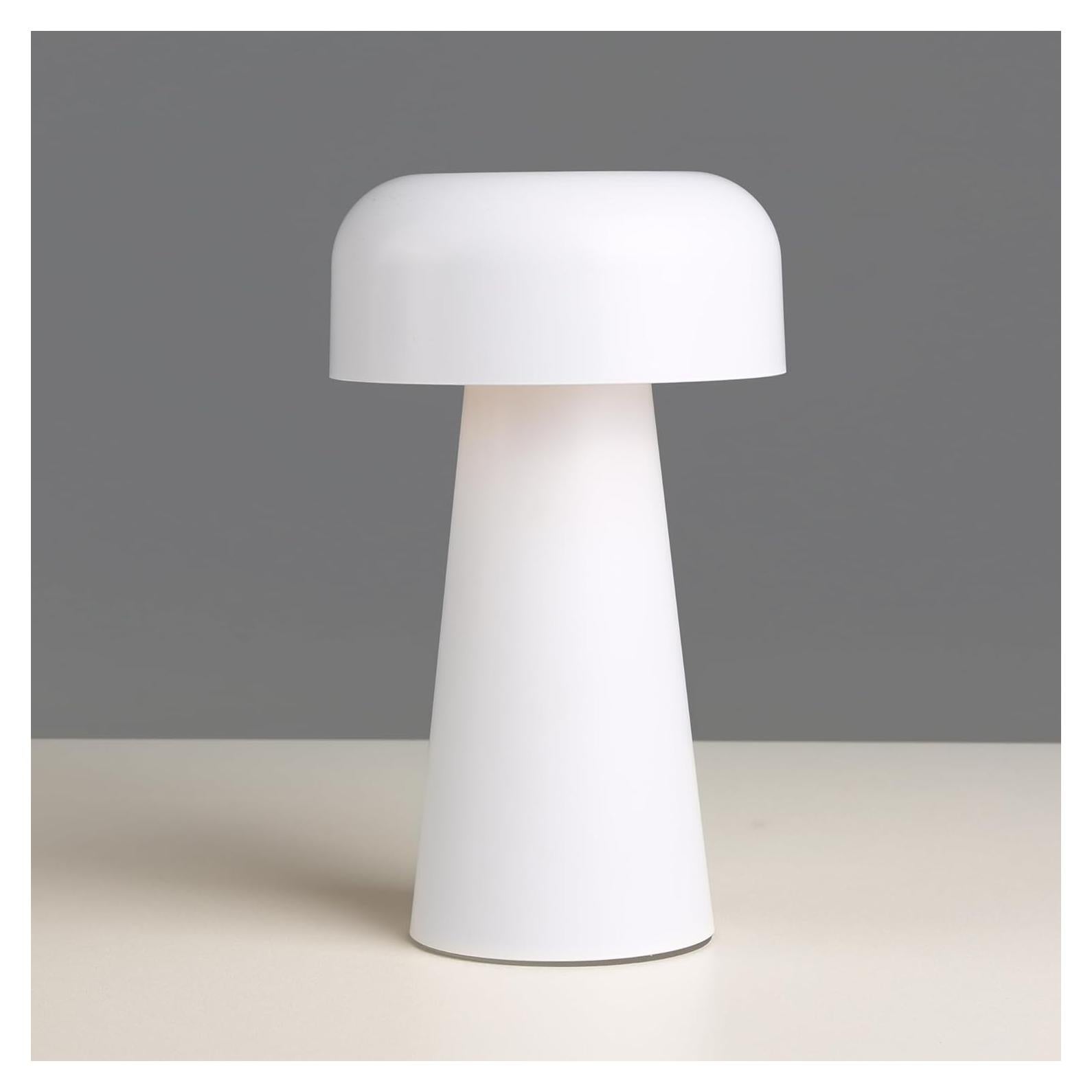 Lámpara de Mesa LED YONIKU Hongo Recargable IP44 Blanca