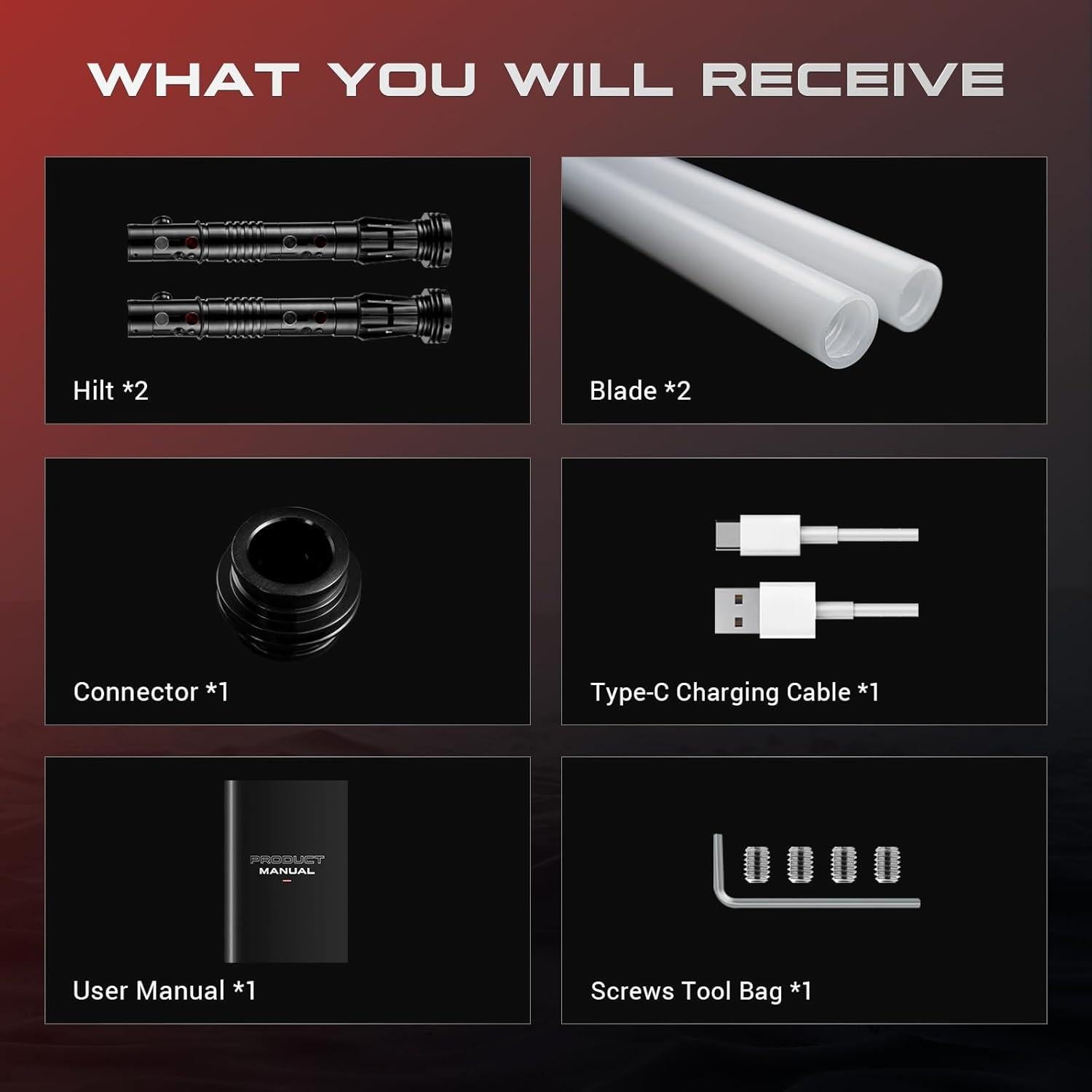 Sable de Luz Doble Hoja DAMIENSABER RGB 3.0 82cm