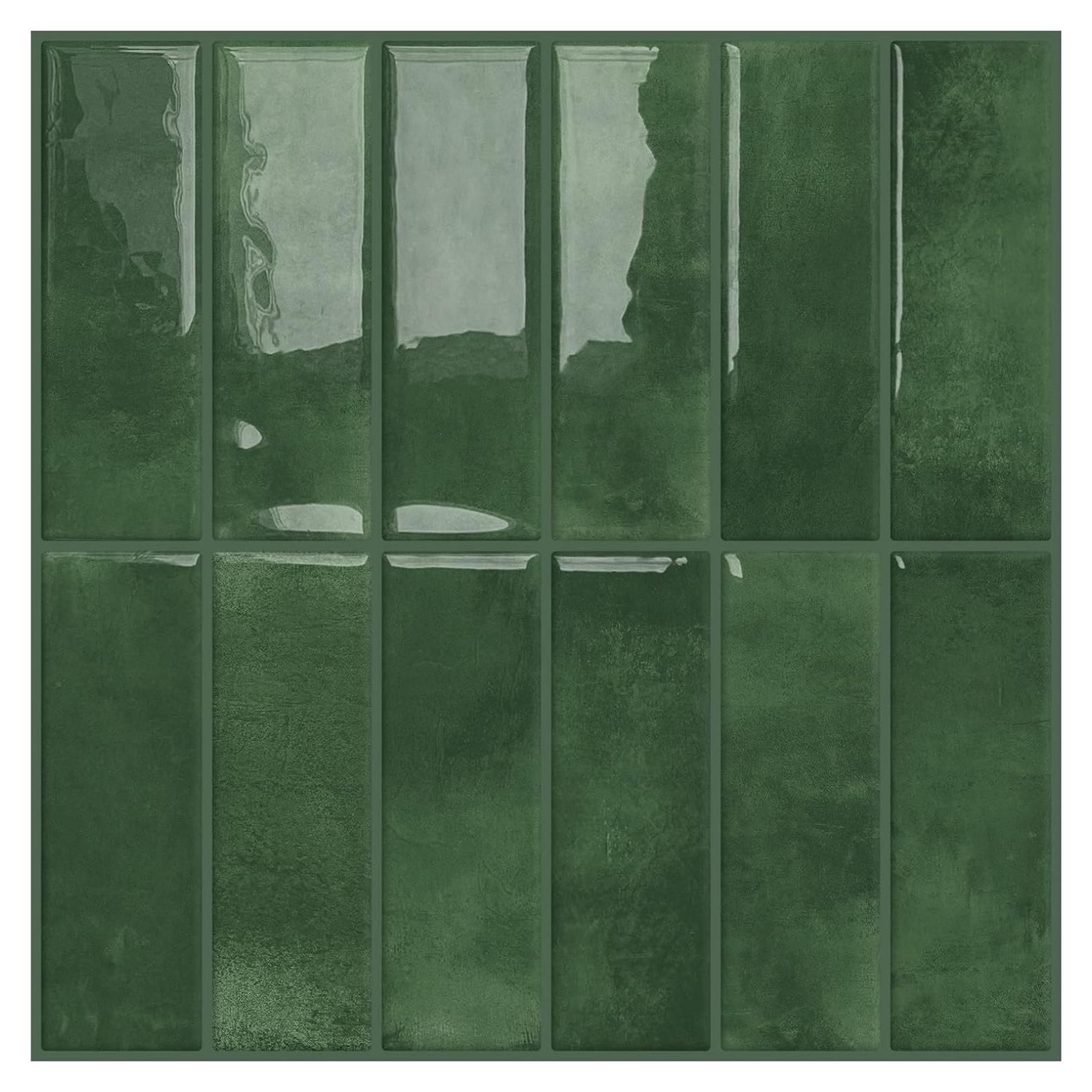Azulejo Autoadhesivo DEWOO Verde Rectangular 30.48x30.48 cm - 10 Hojas