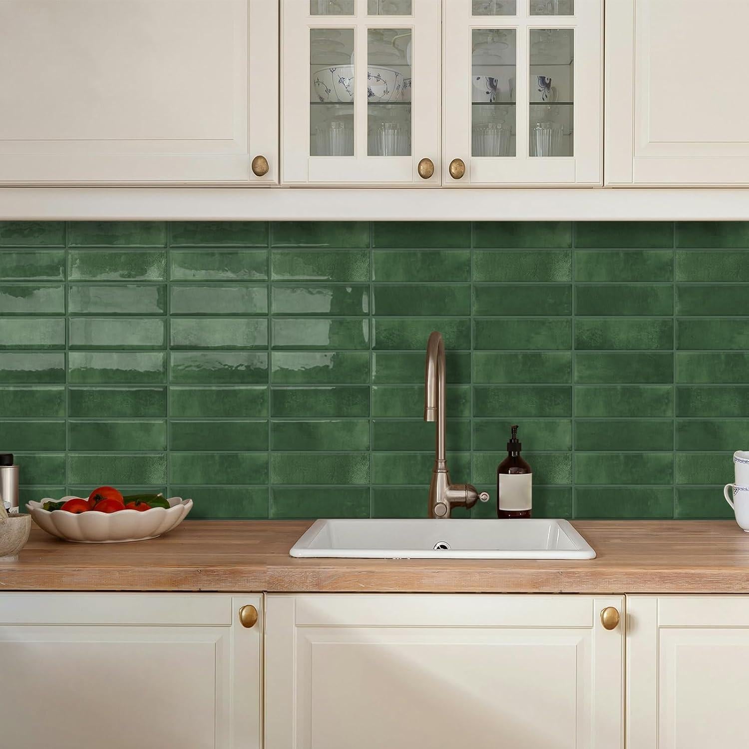 Azulejo Autoadhesivo DEWOO Verde Rectangular 30.48x30.48 cm - 10 Hojas