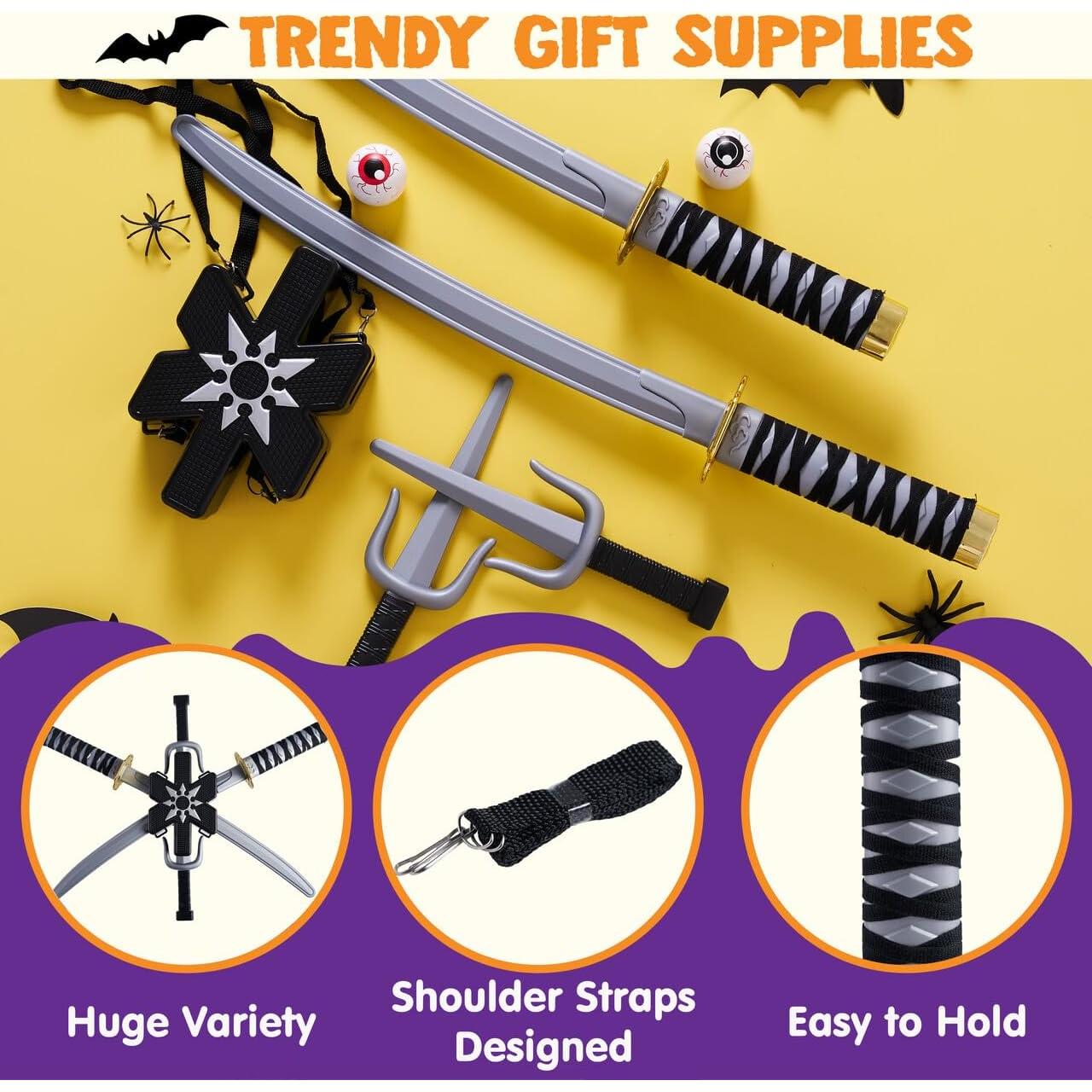 Conjunto de Armas Ninja Spooktacular con Mochila y Espadas