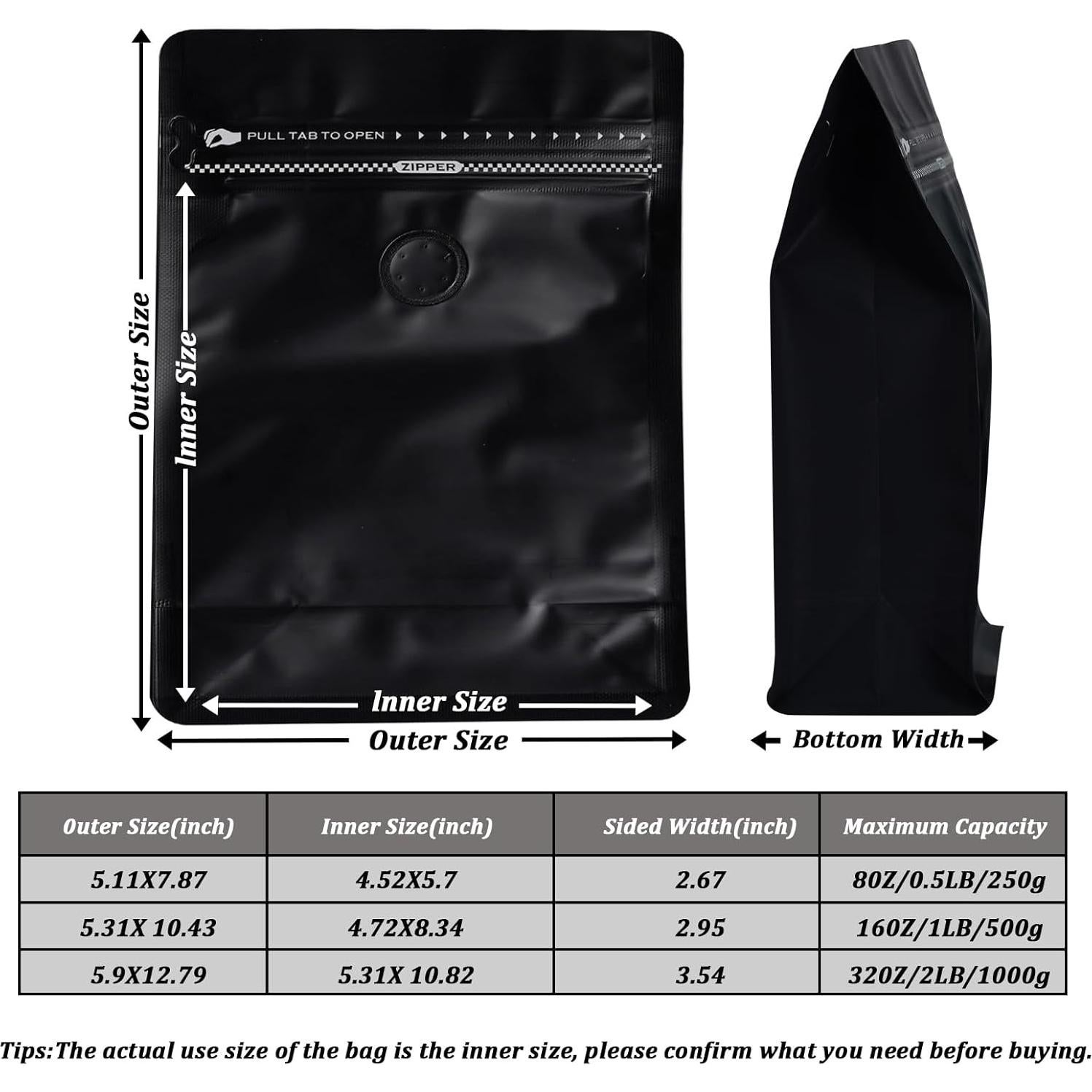 Bolsas de Café Funnyleaf 50 PCS 227g con Válvula y Cierre