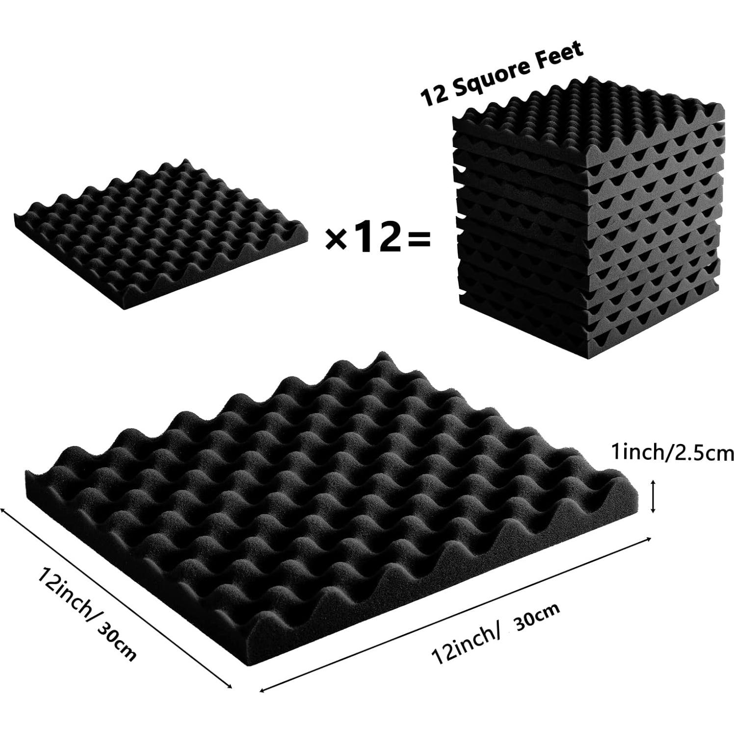Paneles Acústicos Musfunny Ovalados Negros 12 Piezas 30.48x30.48 cm