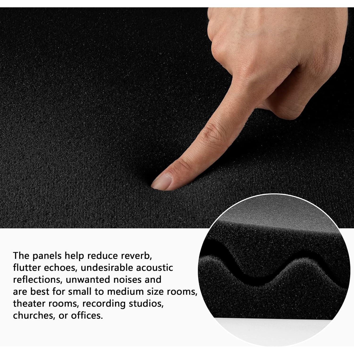 Paneles Acústicos Musfunny Ovalados Negros 12 Piezas 30.48x30.48 cm