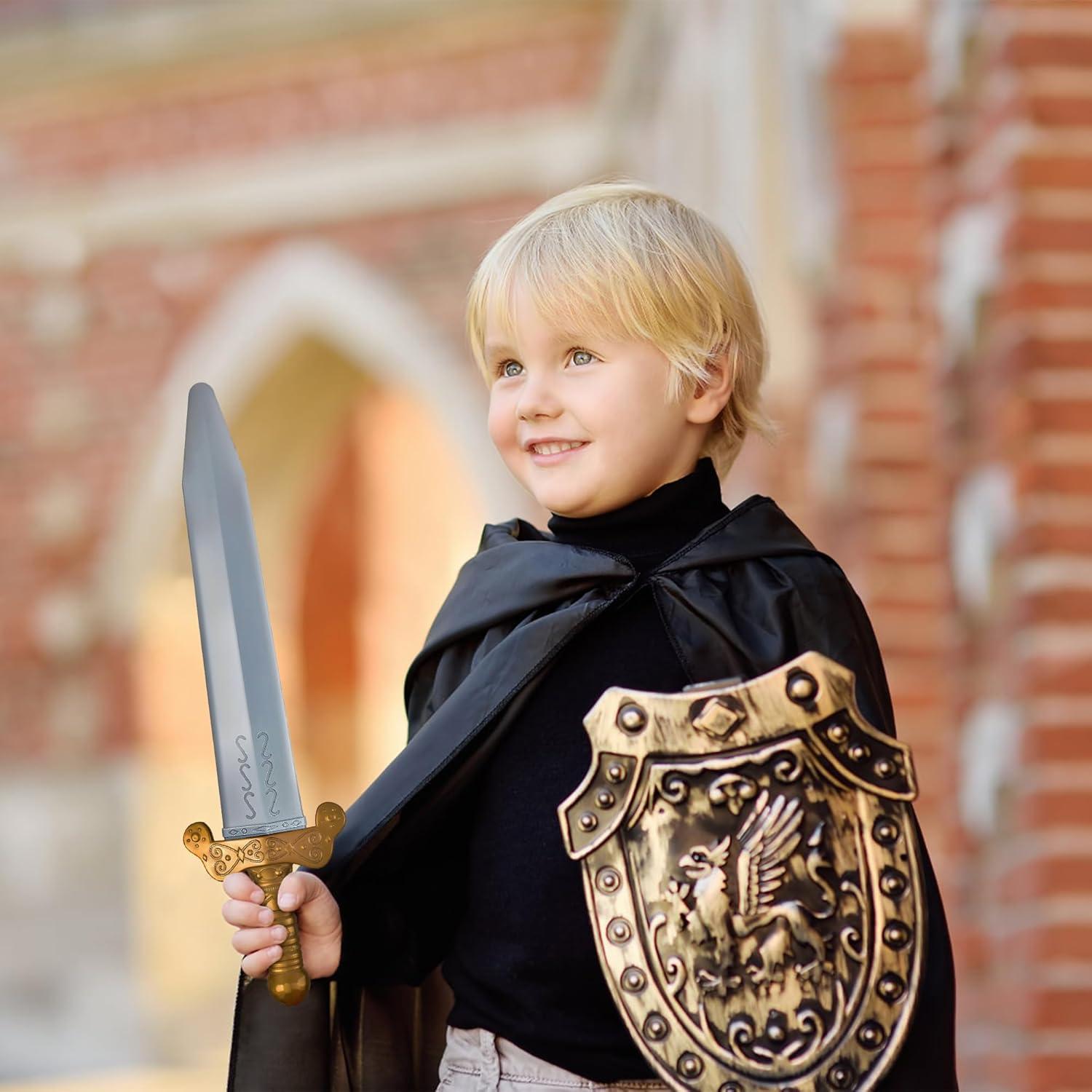 2 Espadas Romanas de Plástico Doradas con Funda 48 cm