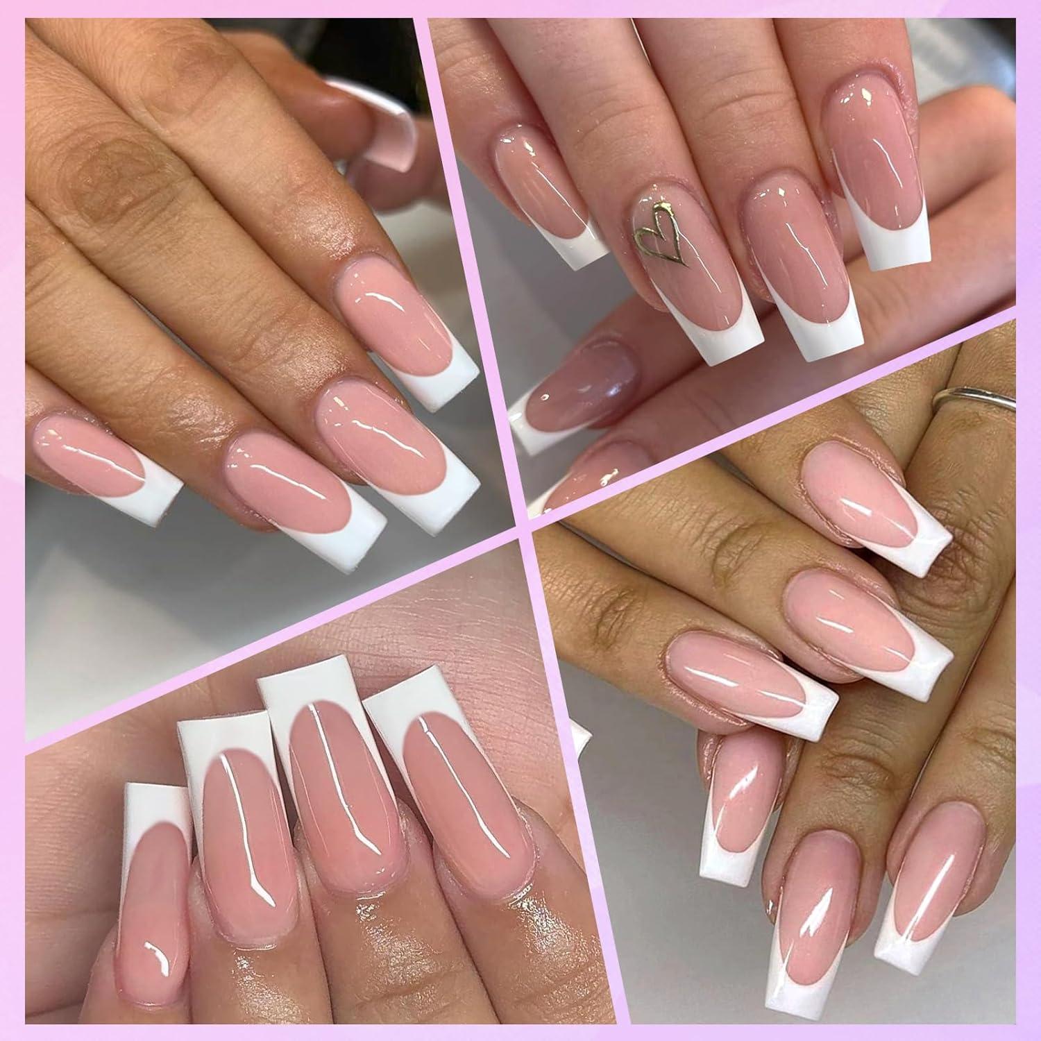 240 Uñas Postizas Largas Punta Francesa Lifextol - Cuadradas