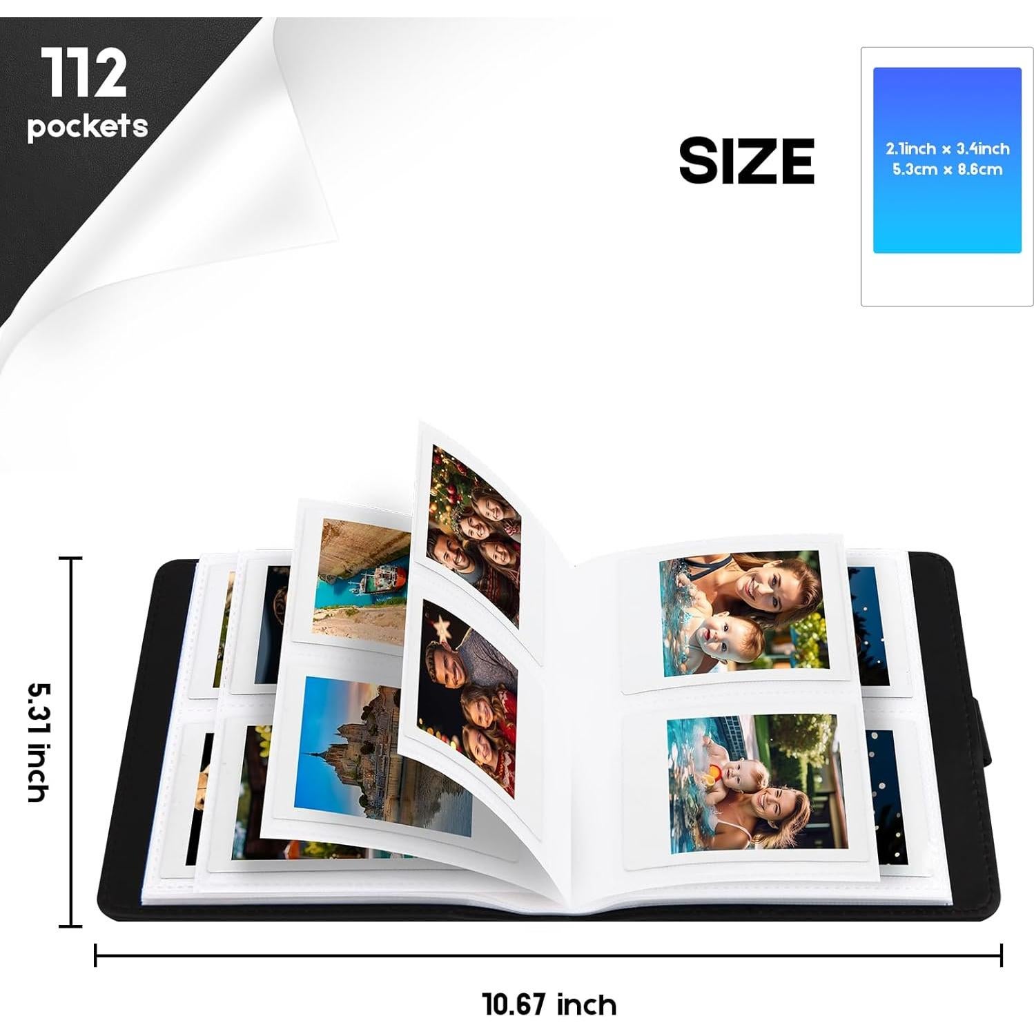 Álbum de Fotos Mini 2x3 Ruibytree Negro para Instax y Polaroid