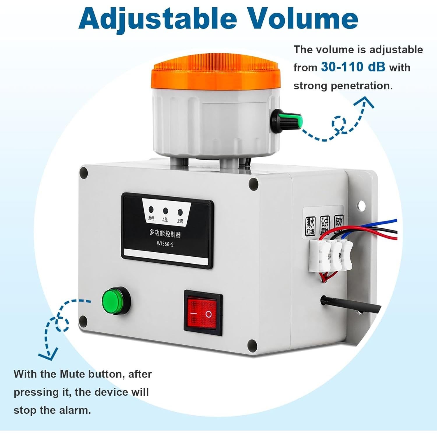 Alarma de Nivel de Agua Saladulce para Bomba de Sump 30-110dB