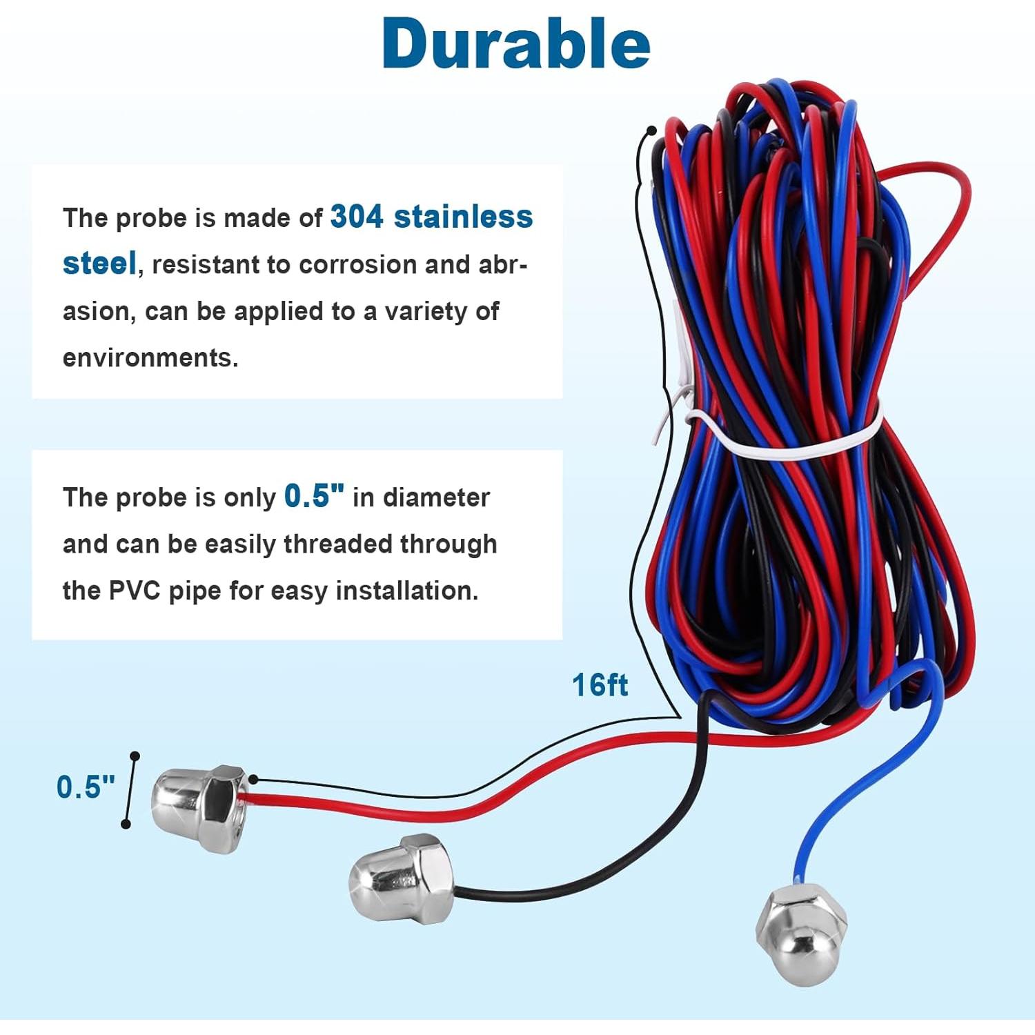 Alarma de Nivel de Agua Saladulce para Bomba de Sump 30-110dB