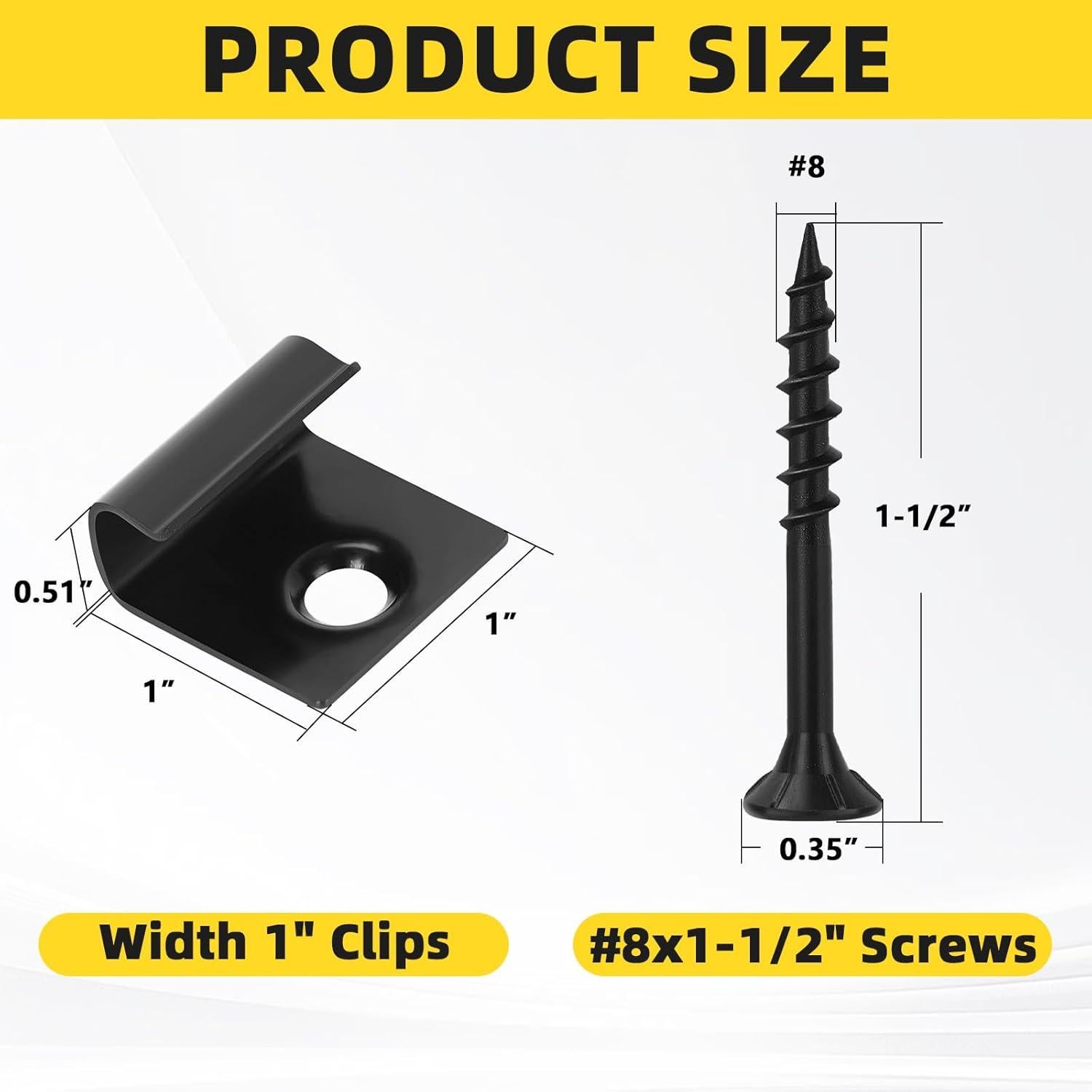 Clips de Inicio WELLOCKS 36 Piezas 1" Negro Acero Inoxidable