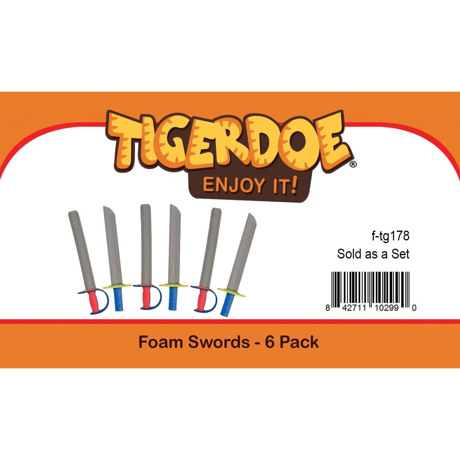 Tigerdoe Foam Swords - 6 Pack Toy Warrior Swords for Children - Kids Ninja Sword Toys - Christmas Stocking Stuffers