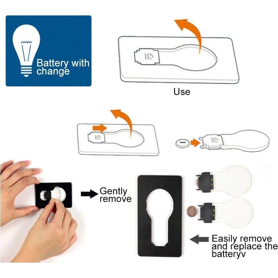 10 Tarjetas LED Portátiles Inovat con Luz Blanca y Baterías