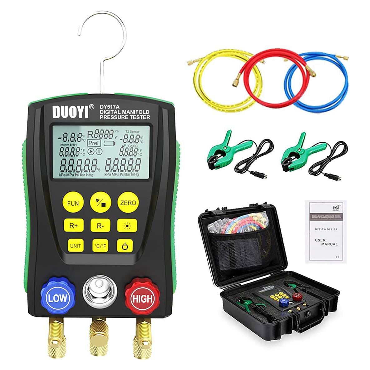 Manómetro Digital DUOYI 517kc para Aire Acondicionado y Refrigeración