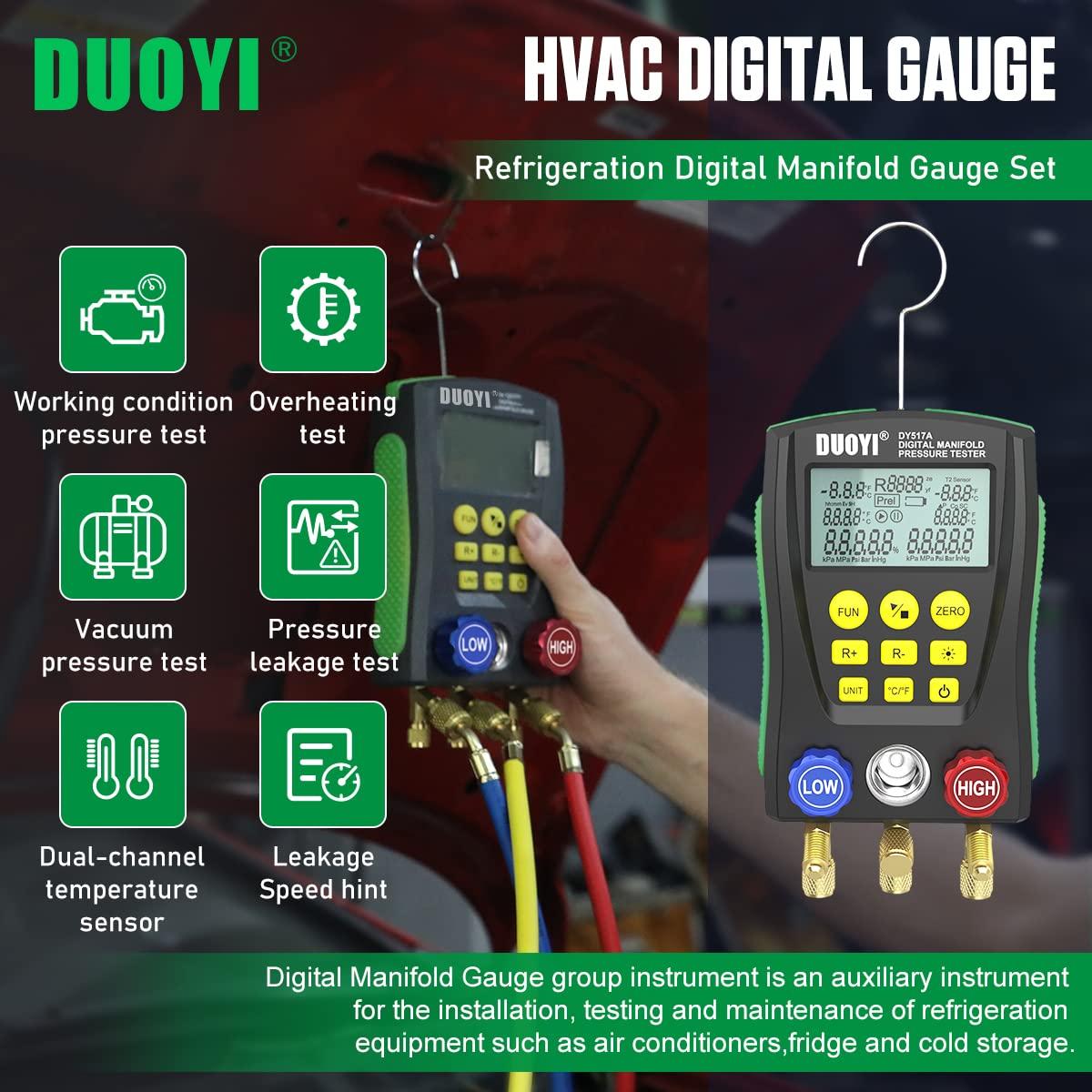Manómetro Digital DUOYI 517kc para Aire Acondicionado y Refrigeración