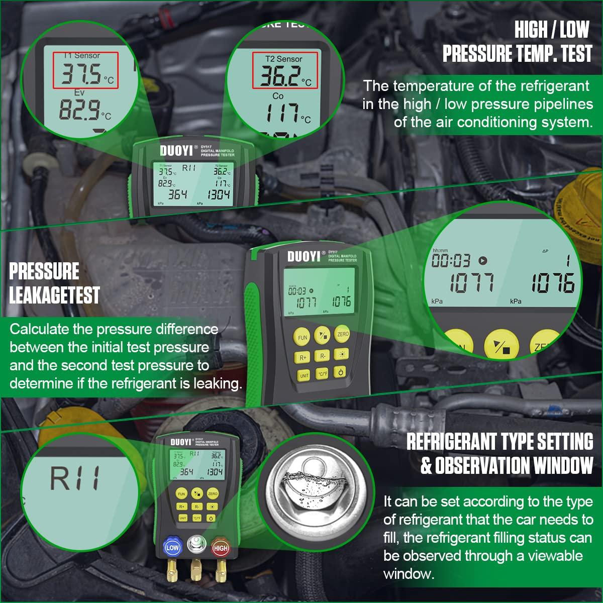 Manómetro Digital DUOYI 517kc para Aire Acondicionado y Refrigeración