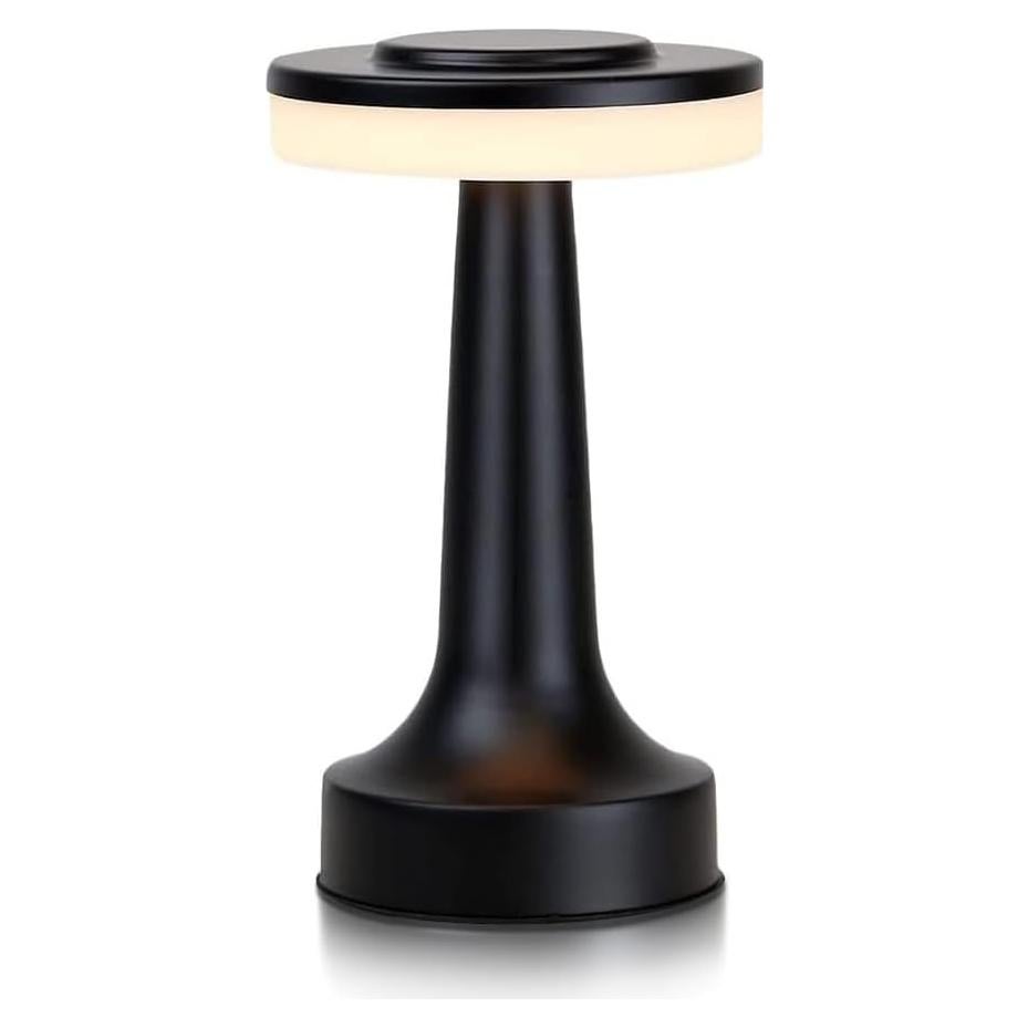 Lámpara de Mesa LED Inalámbrica JHPGEOE Negra 3 Colores