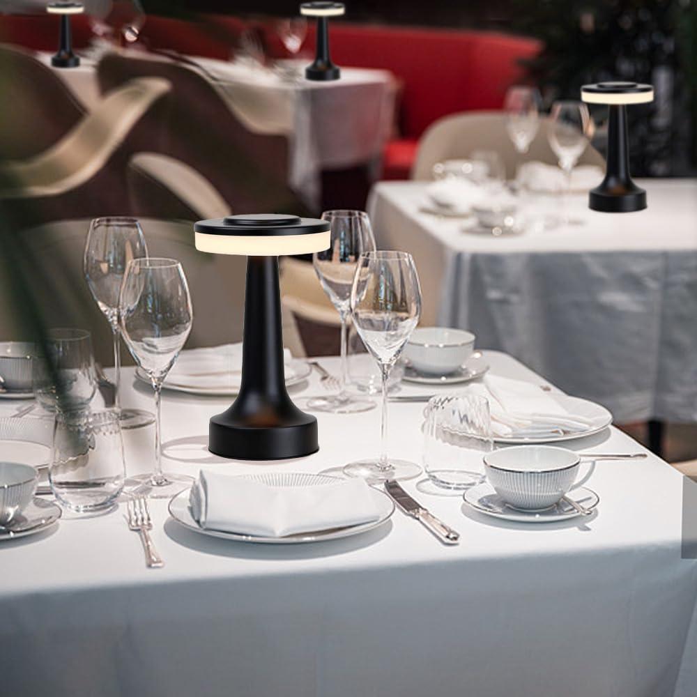 Lámpara de Mesa LED Inalámbrica JHPGEOE Negra 3 Colores