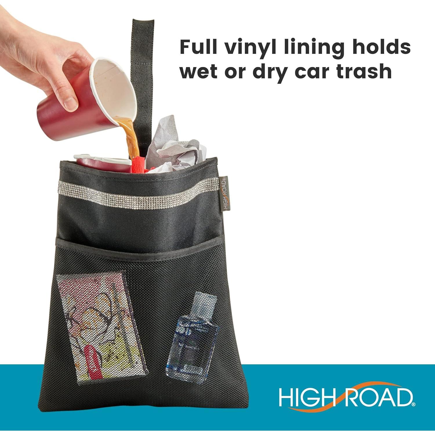 Basurero de coche High Road impermeable con bolsillo y correa