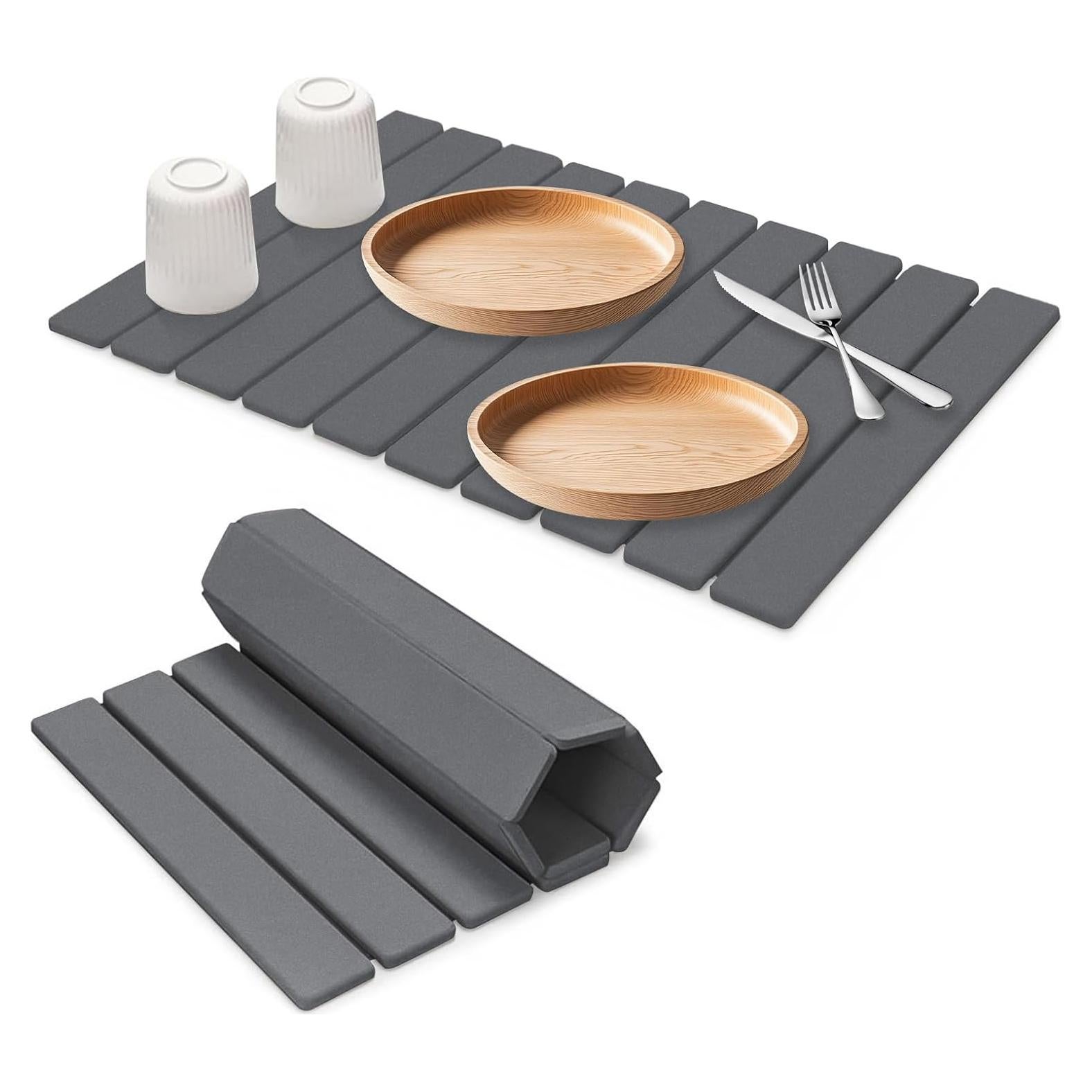 Alfombrilla de Secado de Platos Decorelement 60x40cm Gris