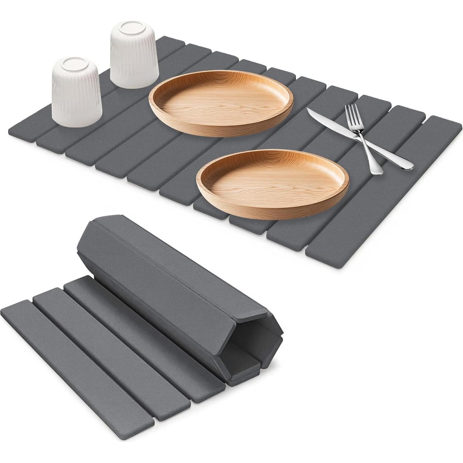 Alfombrilla de Secado de Platos Decorelement 60x40cm Gris