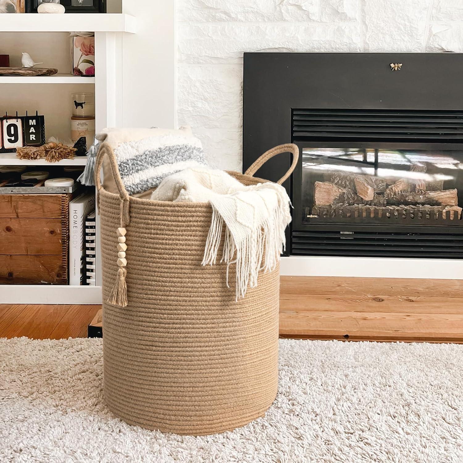 Cesta de Ropa de Yute Goodpick 40.6x50.8 cm Resistente