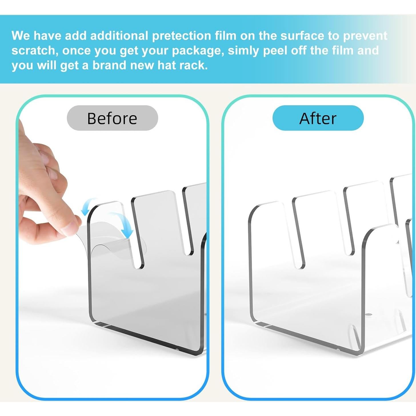 Soporte para Gorras de Béisbol YNPJQWP 4 Paquetes Acrílico