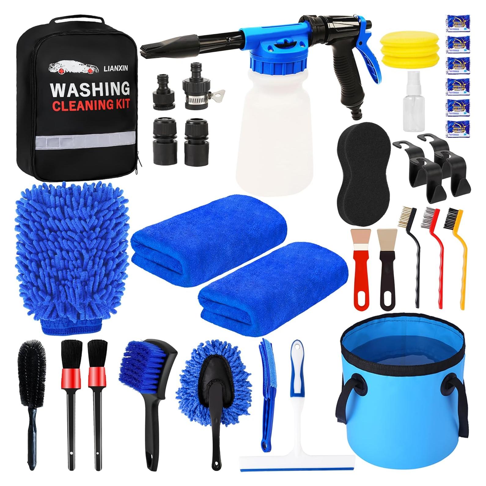 Kit de Lavado de Autos LIANXIN 37 Piezas con Pistola de Espuma