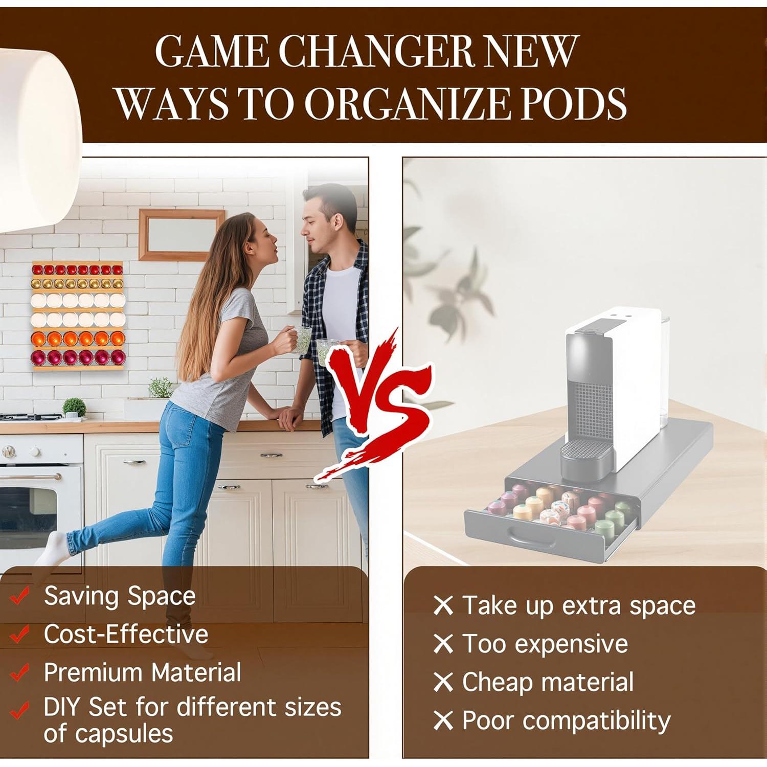 Soporte para K Cup VOMELON de Madera de Bambú 10 PCS