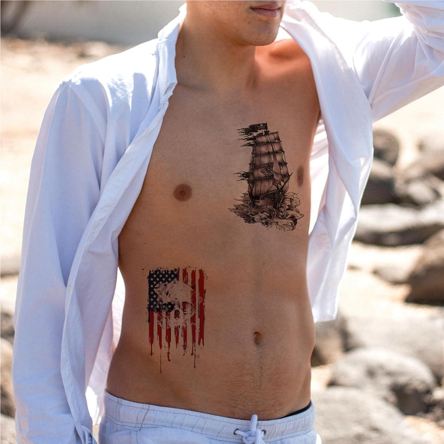 Tatuaje Temporal Pirata Realista Briyhose - 8 Hojas 21x14.8cm