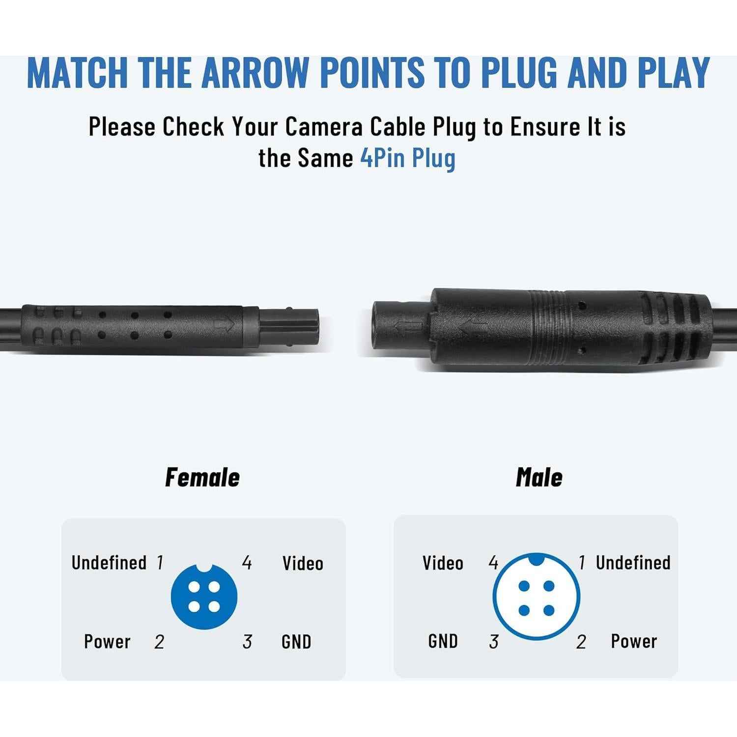 EWAY Cable de Extensión 4 Pines 10FT (3M) para Dash Cam
