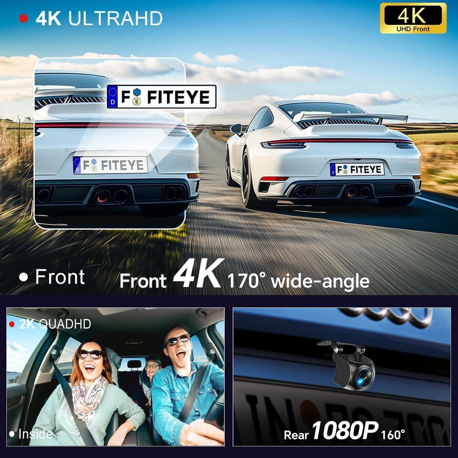 Cámara Dash 4K Qulokar con WiFi y Tarjeta 64GB