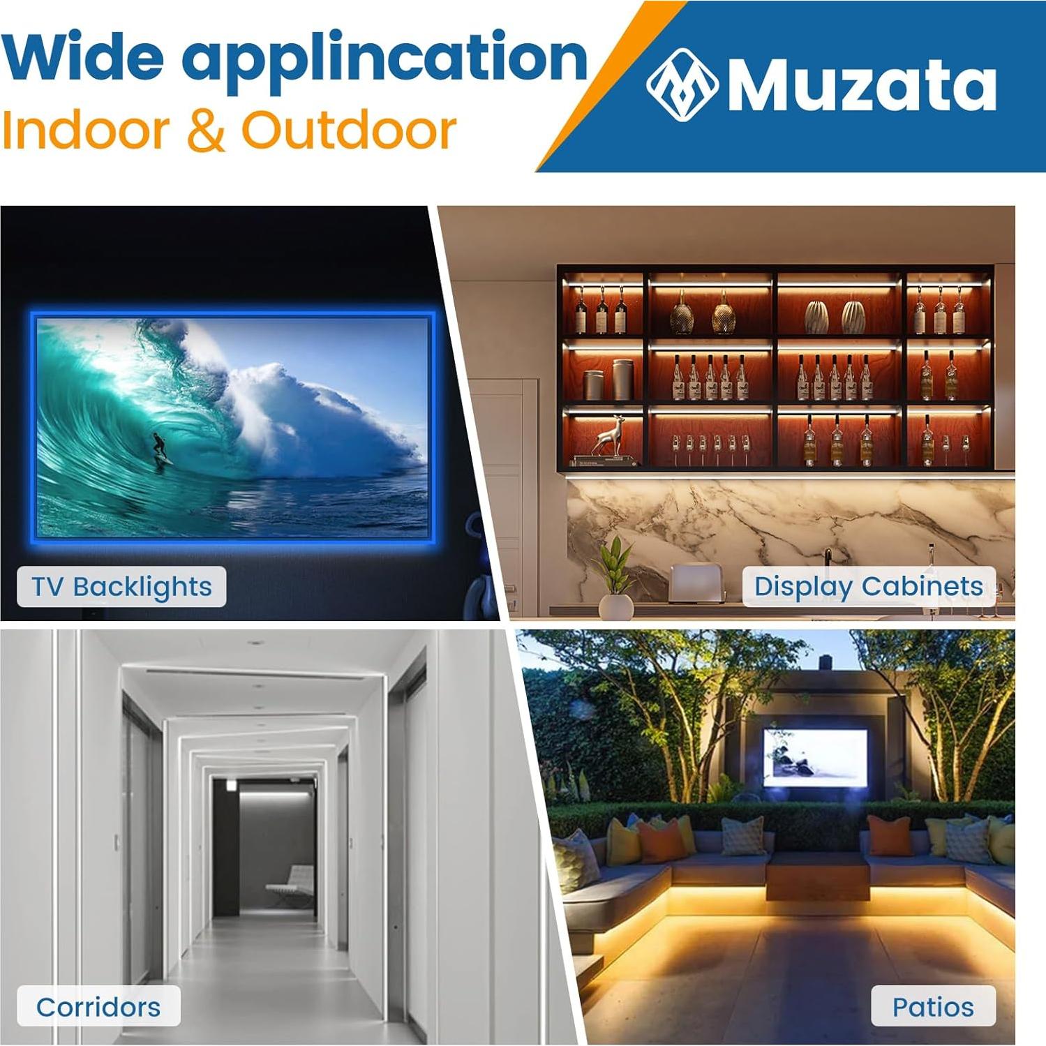 Canal de Luces de Cuerda Muzata U122 Aluminio 12Pack 6mm