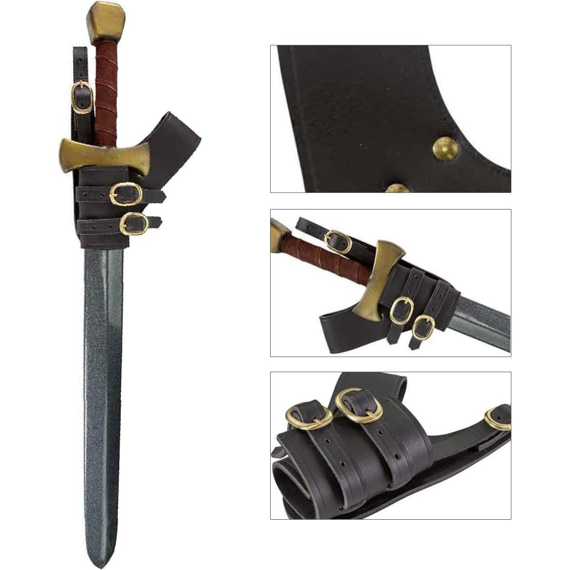Frog de espada medieval NUMJAW negro ajustable para cosplay