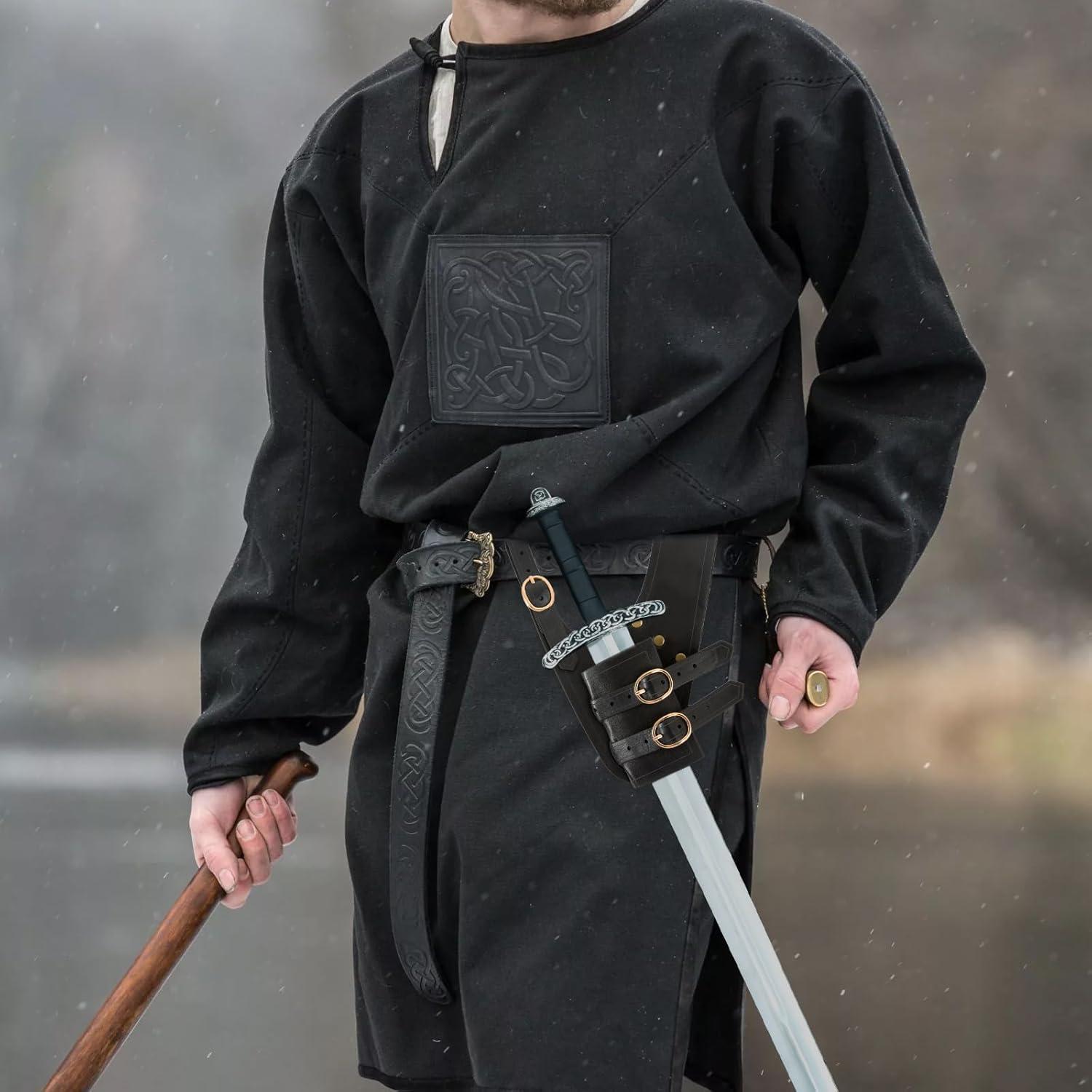 Frog de espada medieval NUMJAW negro ajustable para cosplay