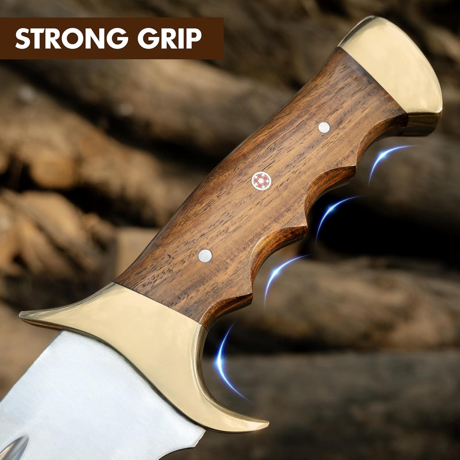 Cuchillo Bowie Grande WARIVO 45.72 cm Acero D2 Hecho a Mano