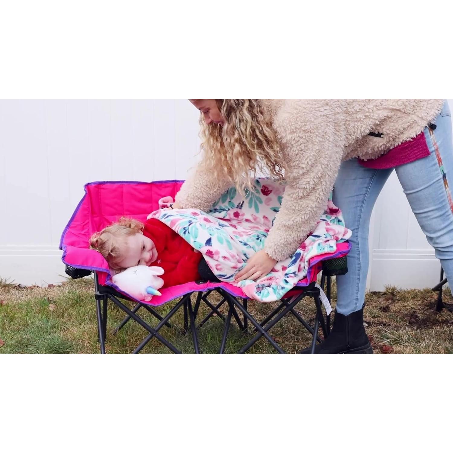 Silla de Camping Doble Plegable SUNNYFEEL Azul para Niños