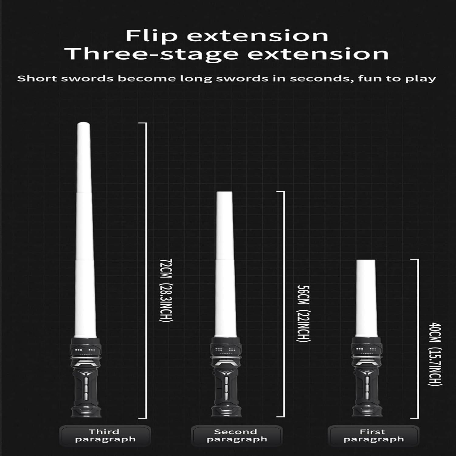 2-In-1 Light Swords - 2 PCS LED Dual Swords with FX Sound & Telescopic Handle for Kid - 7 Colors Expandable Light Swords Set Galaxy War Fighters Warriors for Halloween Dress Up Parties Xmas Present…