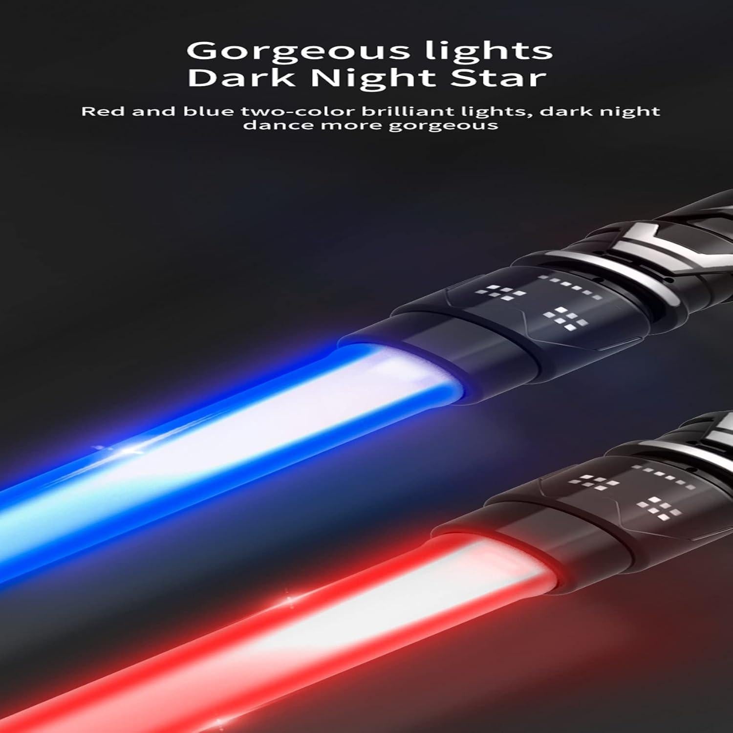 2-In-1 Light Swords - 2 PCS LED Dual Swords with FX Sound & Telescopic Handle for Kid - 7 Colors Expandable Light Swords Set Galaxy War Fighters Warriors for Halloween Dress Up Parties Xmas Present…