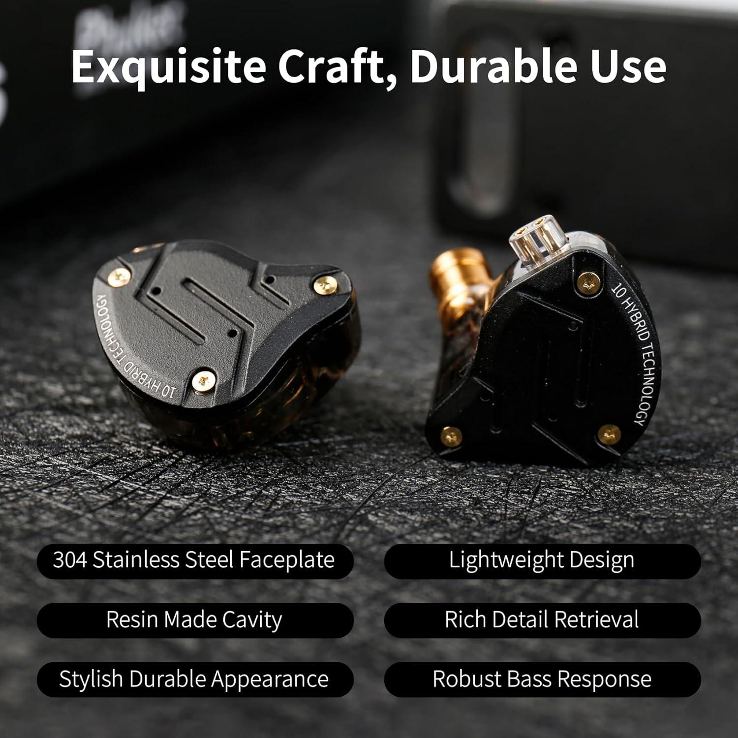 Auriculares KZ ZS10 Pro In-Ear HiFi 4BA 1DD Negro